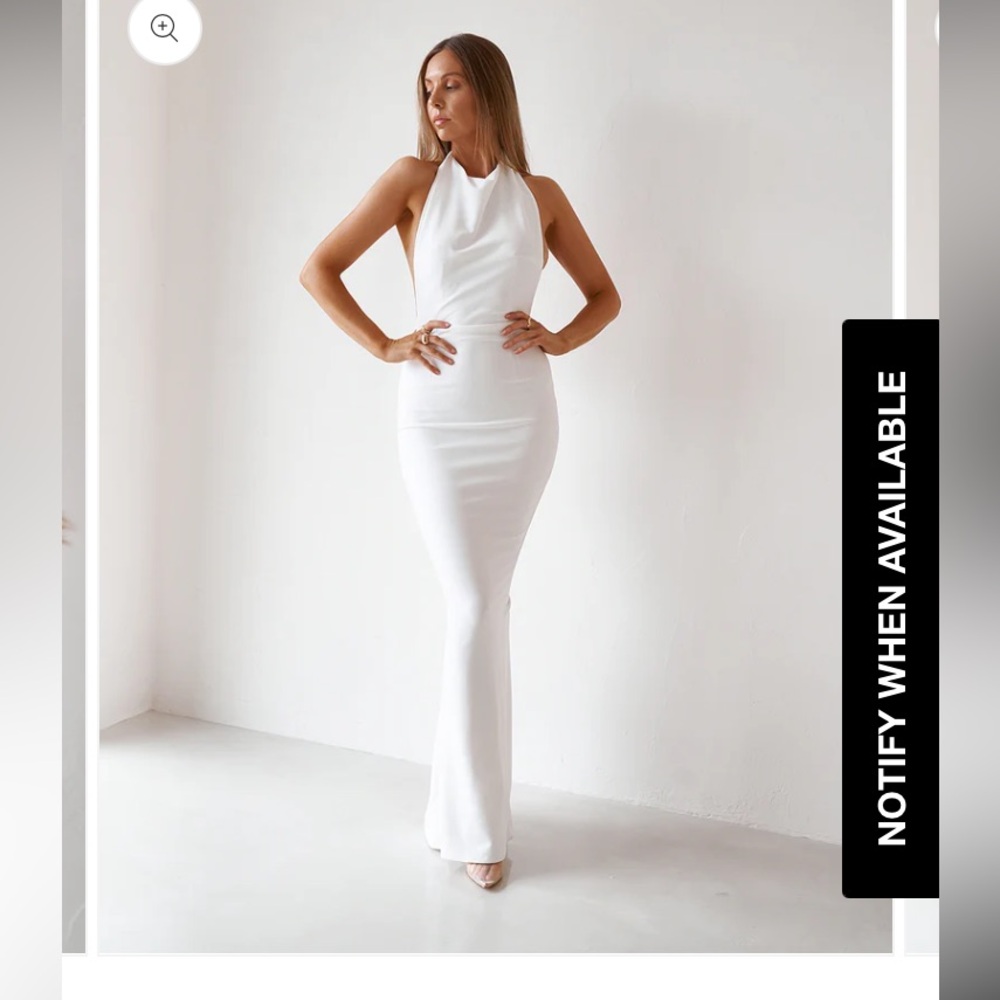 Oldsport NWT The Backless gown in Vintage white size small maxi body-con halter - Picture 4 of 13